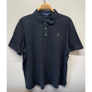 Polo Ralph Lauren Shirt Mens XL Short Sleeve Dark Gray Flesh Pony Soft Cotton
